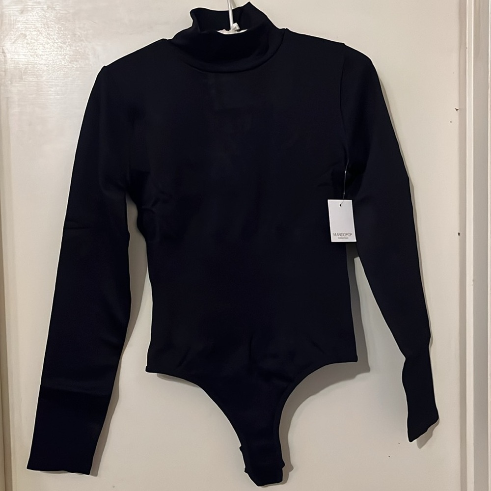 NWT mangopop turtleneck tummy control thong longsleeve bodysuits seamless ribbed